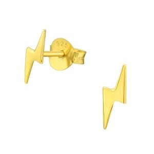 14k Gold Studs Thunderbolt Earrings​ 8mm